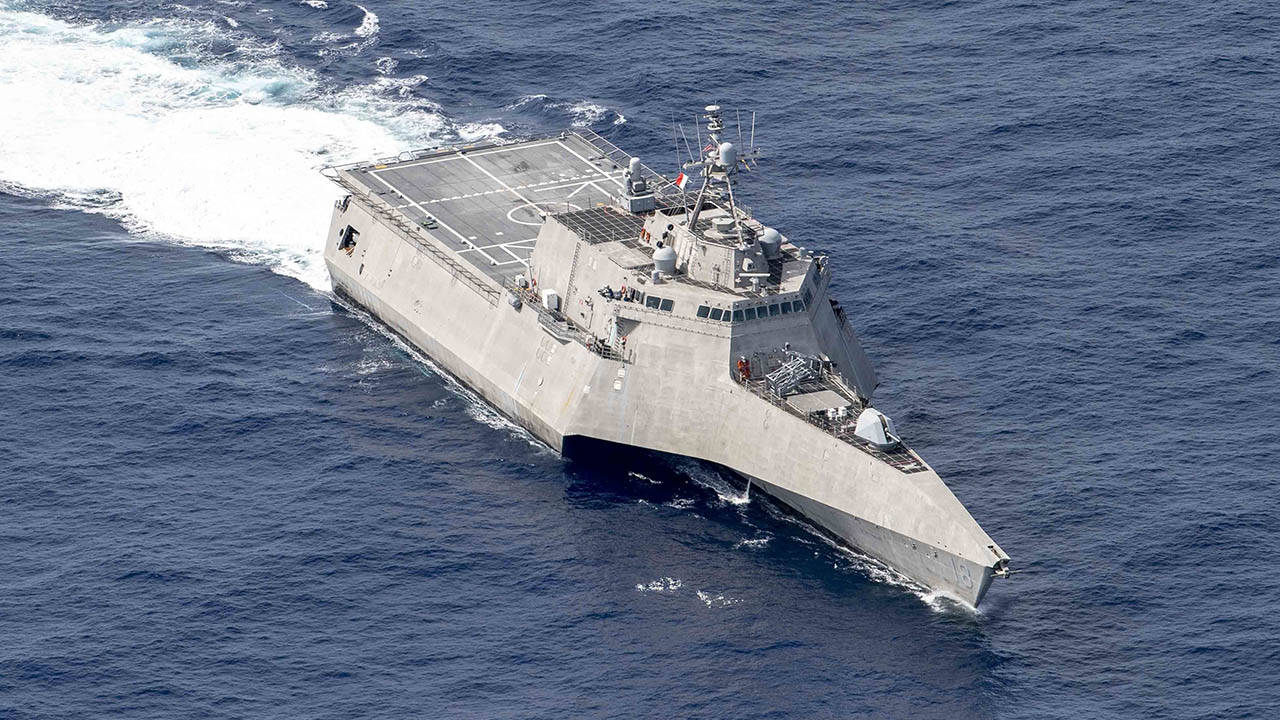 USS Charleston LCS 18 transits the Pacific Ocean