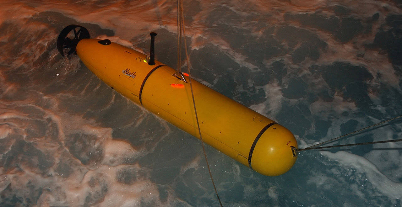 Battle-Space Preparation Autonomous Underwater Vehicle (BPAUV) Lowered Into The Pacific Ocean