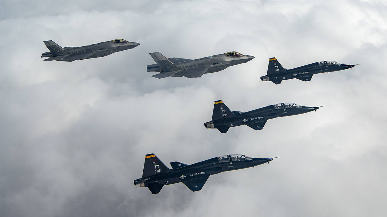 F-35s and T-38s During Training Exercise