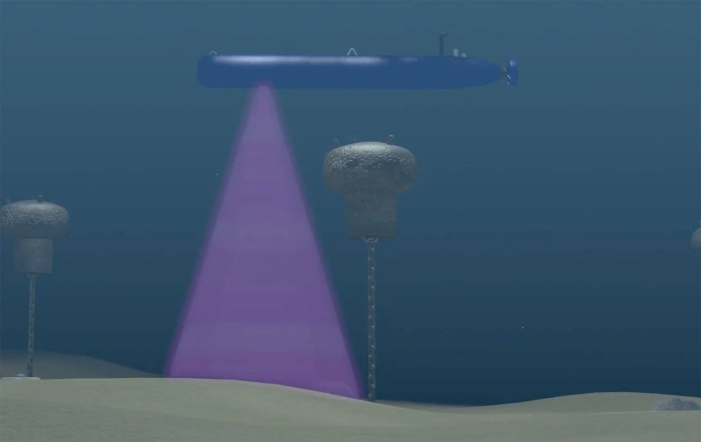 General Dynamics Knifefish UUV Scanning for Mines