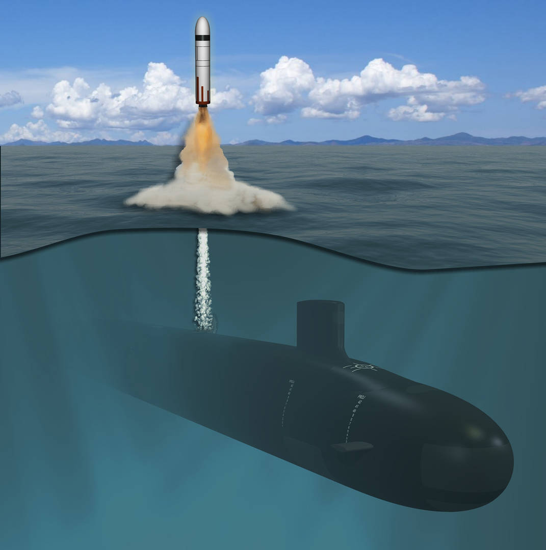 Columbia-Class Submarine Firing Ballistic Missile Artist Rendering
