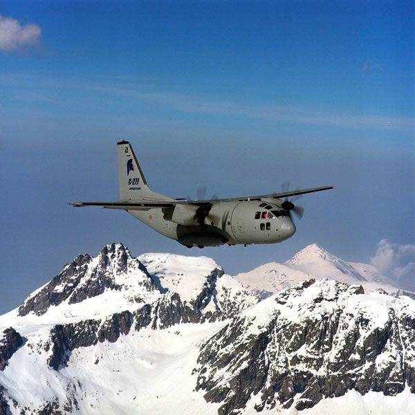 C27J over mountain