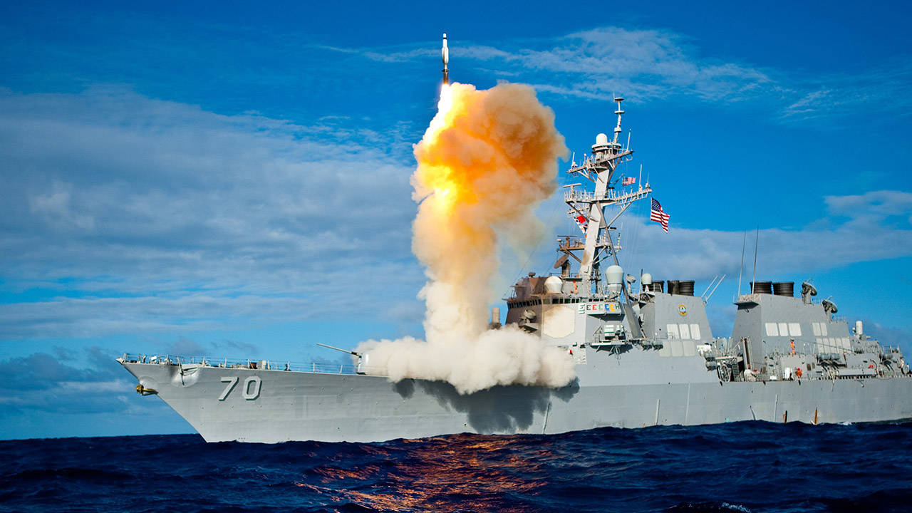 USS Hopper DDG 70 launches Missile