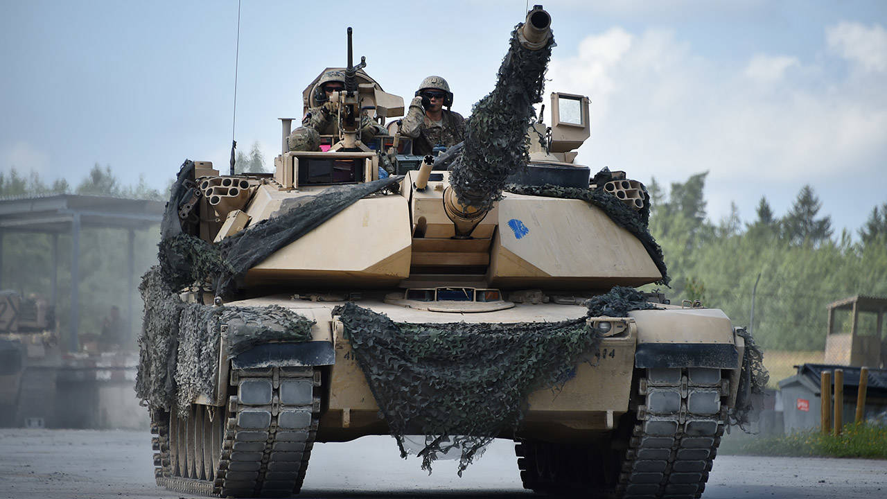 M1A2 Abrams tank at training exercise in Germany