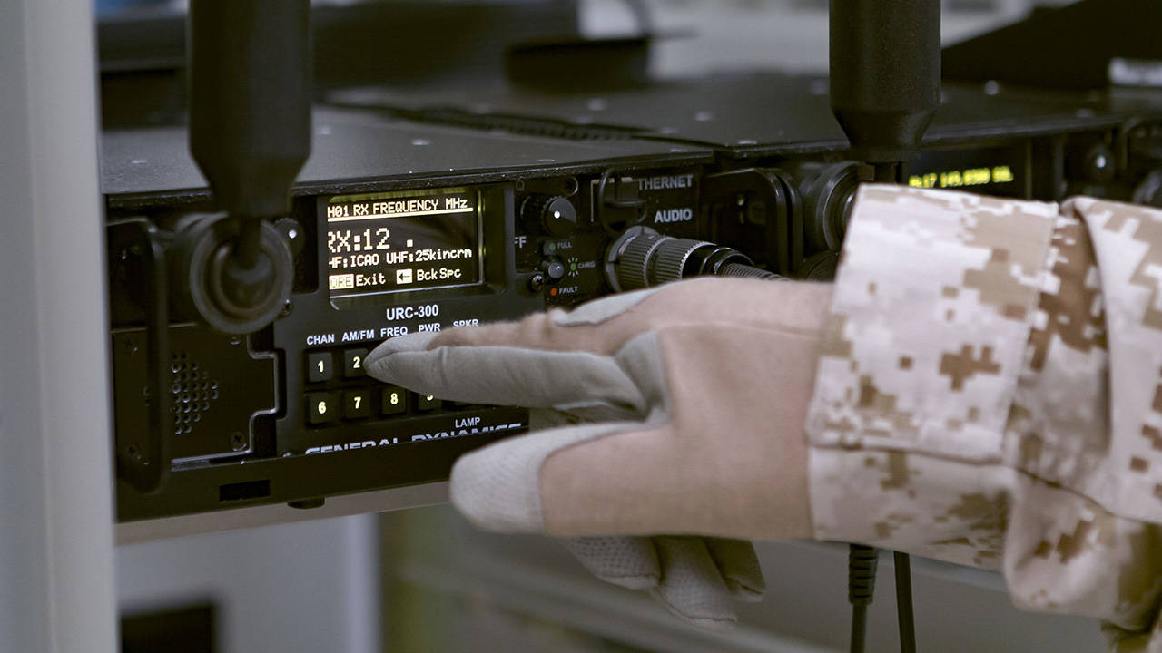 General Dynamics URC-300 Radio Rackmount Operator with Gloves