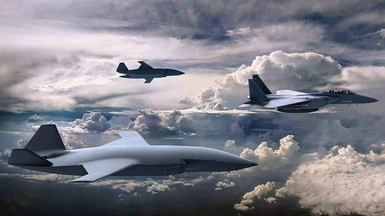 Autonomous Wingmen with Fighter Jet Concept Art