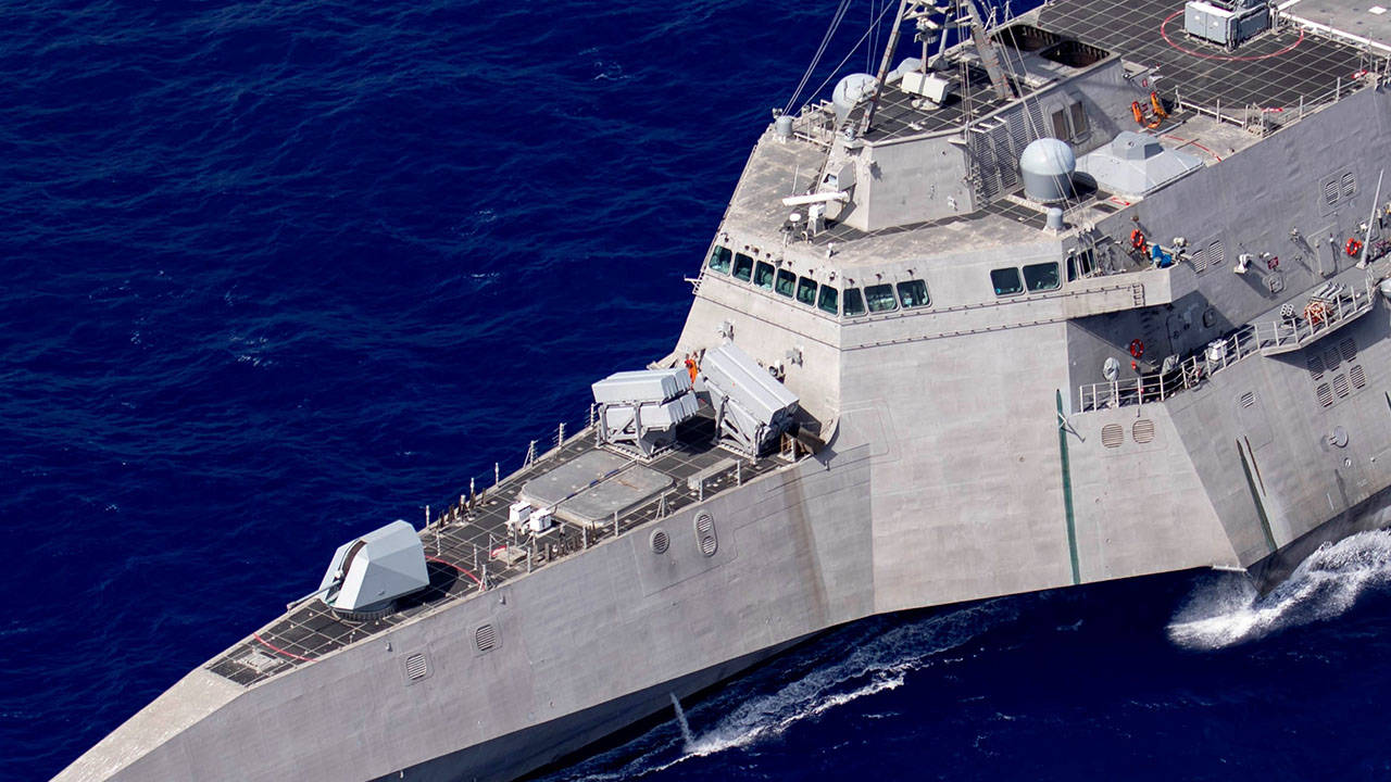 General Dynamics Integrates MK 87 Mod 0 Naval Strike Missile NSM on USS Gabrielle Giffords