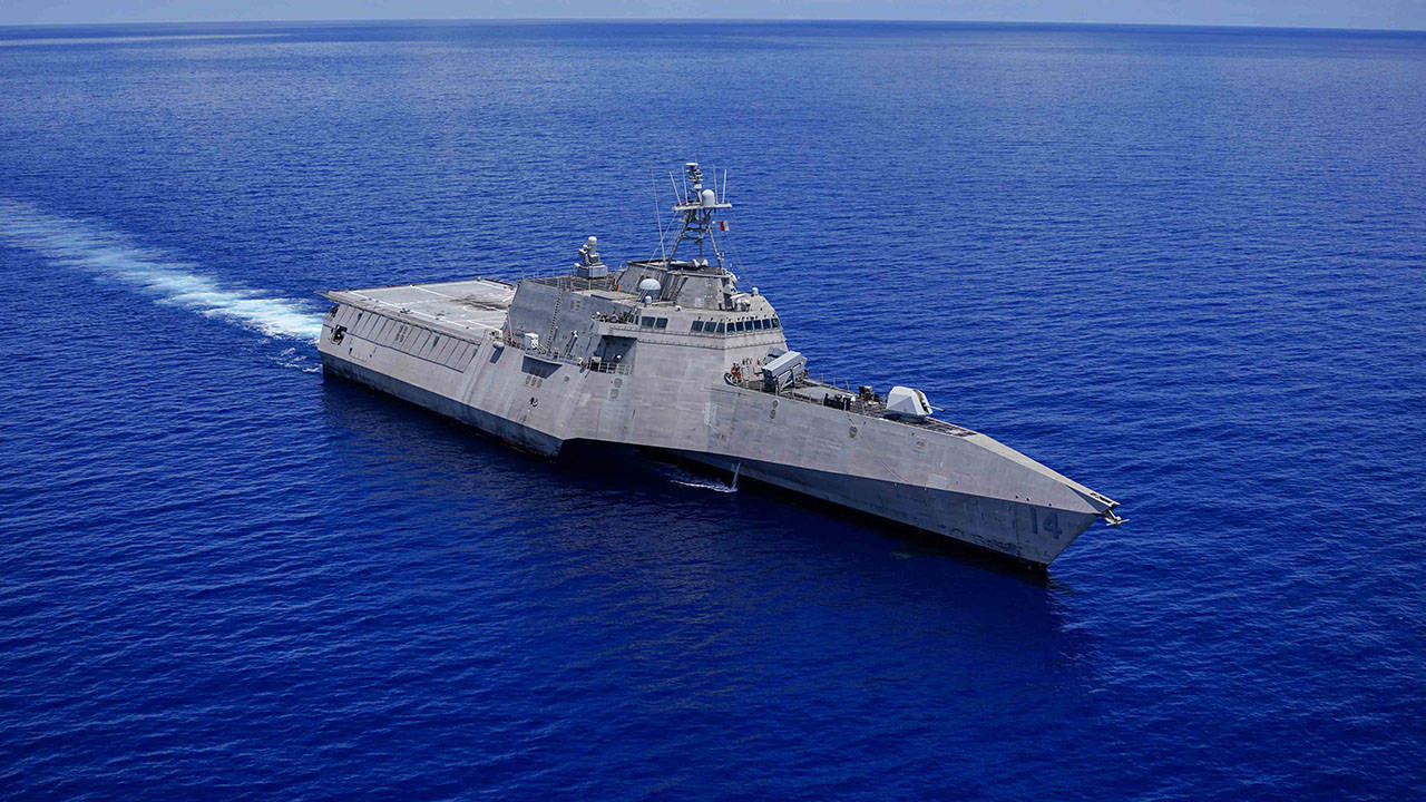 USS Manchester LCS 14 transits the South China Sea 1
