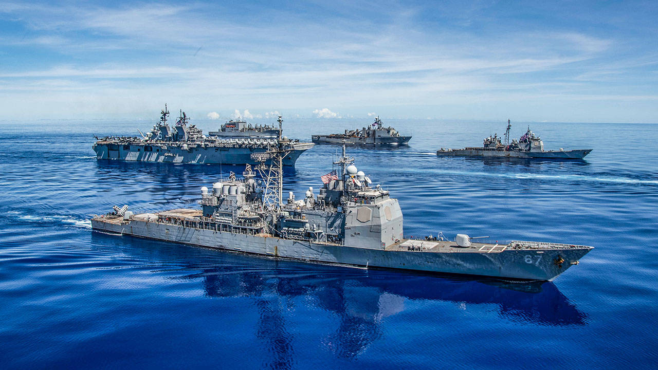 US Navy Ships during Valiant Shield 2020