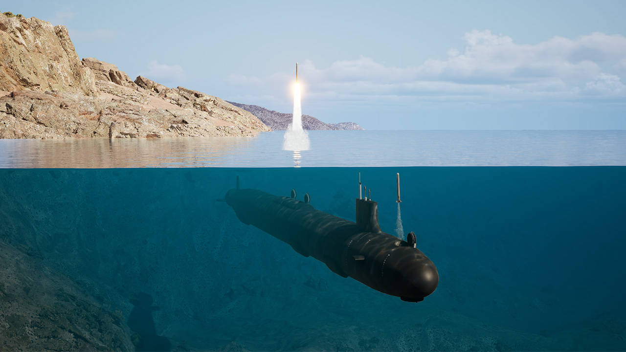 Block V Virginia class submarine launches Tomahawk Cruise missiles