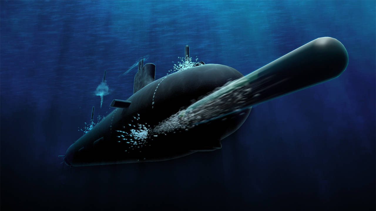 Virginia-Class submarine shoots a MK48 torpedo and missiles via Virginia Payload Module